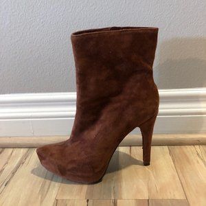 Brown Suede Platform Bootie